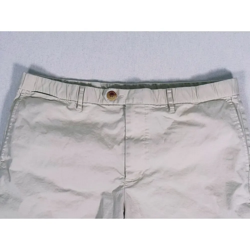 Proper Cloth Mens Chino Shorts Cotton Size 36 Khaki Beige Golf Preppy Stretch